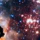 Westerlund 2, a giant cluster of about 3,000 stars located 20,000 light-years away in the constellation Carina.